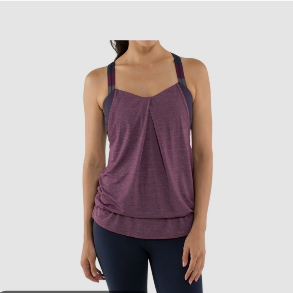Lululemon Athletica Purple Relaxed Pleated Tank Top